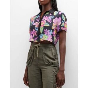 Le Superbe Palm Beach Cropped Polo Top NWT Size XS